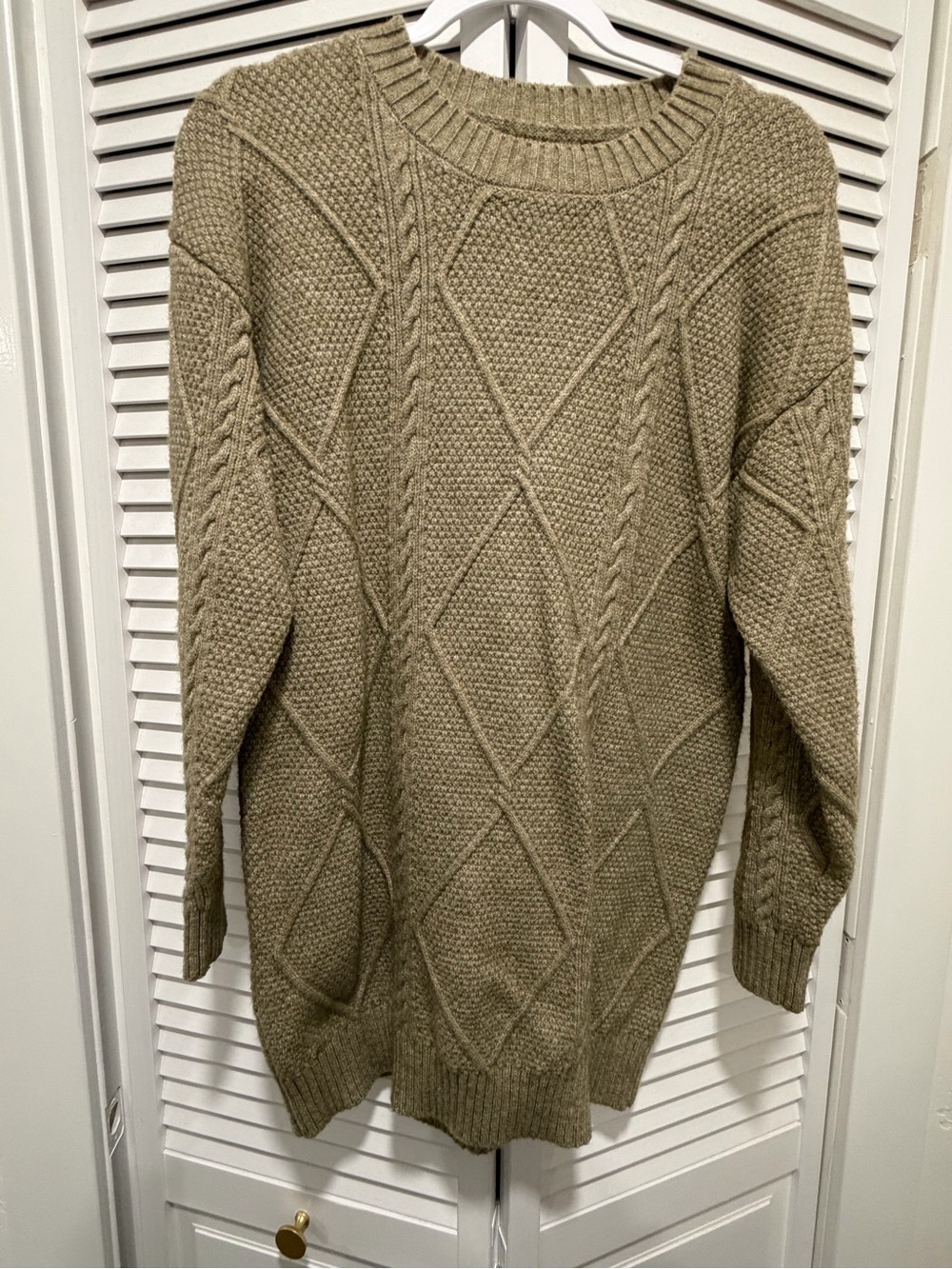 Women's Olive Cable Knit Sweater